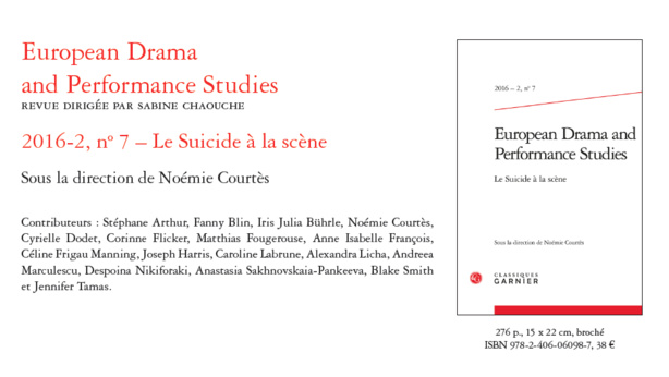 EDPS 7: Le Suicide à la scène. Noémie Courtès (dir.)