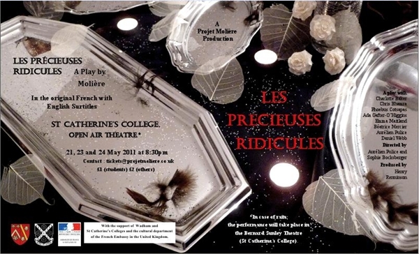 Oxford event: ‘Les Précieuses Ridicules’ by Molière. St Catherine’s College Open Air Theatre Oxford event: ‘Les Précieuses Ridicules’ by Molière. St Catherine’s College Open Air Theatre