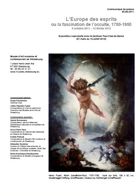 L’Europe des esprits ou la fascination de l’occulte, 1750-1950 8 octobre 2011 – 12 février 2012