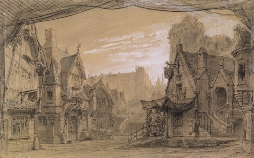 Vue de ville, Marion de Lorme de Victor Hugo, remise de 1873. Décor de Rubé et Chaperon © Comédie Française