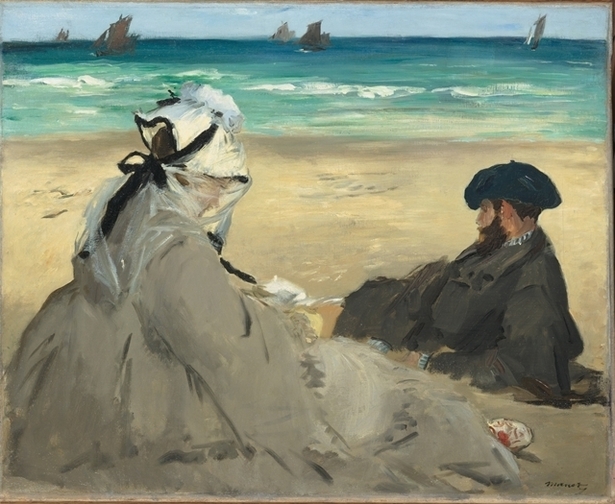 Ėdouard Manet, 1832-1883  Sur la plage, 1873  Huile sur toile, 59,5 x 73 cm  Paris, musée d’Orsay  © Musée d’Orsay, dist. RMN / Patrice Schmidt Ėdouard Manet, 1832-1883  Sur la plage, 1873  Huile sur toile, 59,5 x 73 cm  Paris, musée d’Orsay  © Musée d’Orsay, dist. RMN / Patrice Schmidt