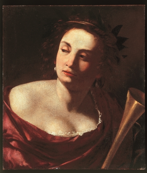 Artemisia Gentileschi Allegorie de la Renommée c. 1630-35 Huile sur toile 57,5 x 51,5 x 2 cm Londres-Milan, Robilant+Voena © Manusardi Art Photo Studio, Milano