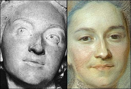Etude comparée du buste par Le Moyne et du portrait de La Tour Etude comparée du buste par Le Moyne et du portrait de La Tour