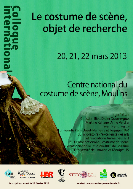 Conférence: Le Costume objet de recherche Conférence: Le Costume objet de recherche