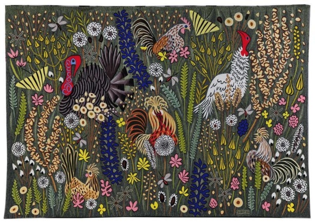 Dom Robert, "Mille fleurs sauvages", tapisserie d’Aubusson, 1961 2 x 2,95m)