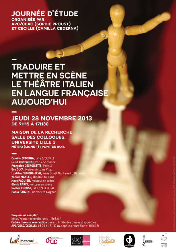 Colloque: TRADUIRE ET METTRE EN SCENE LE THEATRE ITALIEN. Colloque: TRADUIRE ET METTRE EN SCENE LE THEATRE ITALIEN.