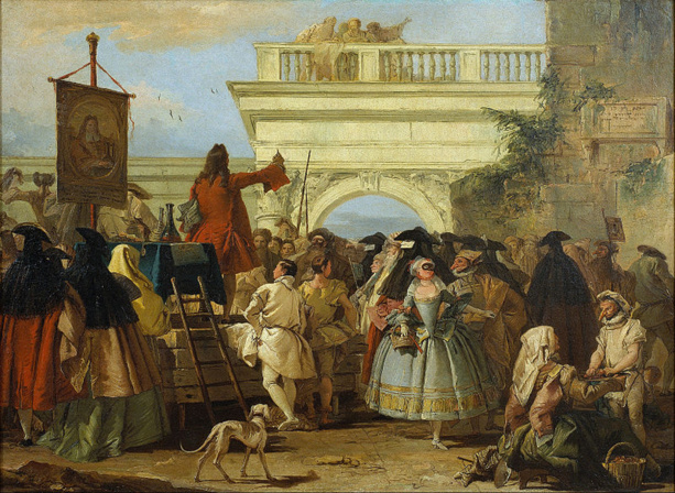 GiGiovanni Domenico Tiepolo, Le Charlatan, 1756 (wikicommons) GiGiovanni Domenico Tiepolo, Le Charlatan, 1756 (wikicommons)