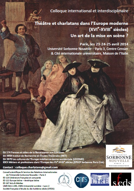 Colloque: Théâtre et charlatans dans l’Europe moderne (XVIe-XVIIIe siècles) Un art de la mise en scène ?