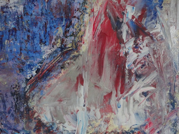 Painting: Sous la Pluie. Deux Parisiennes. (Sabine Chaouche)