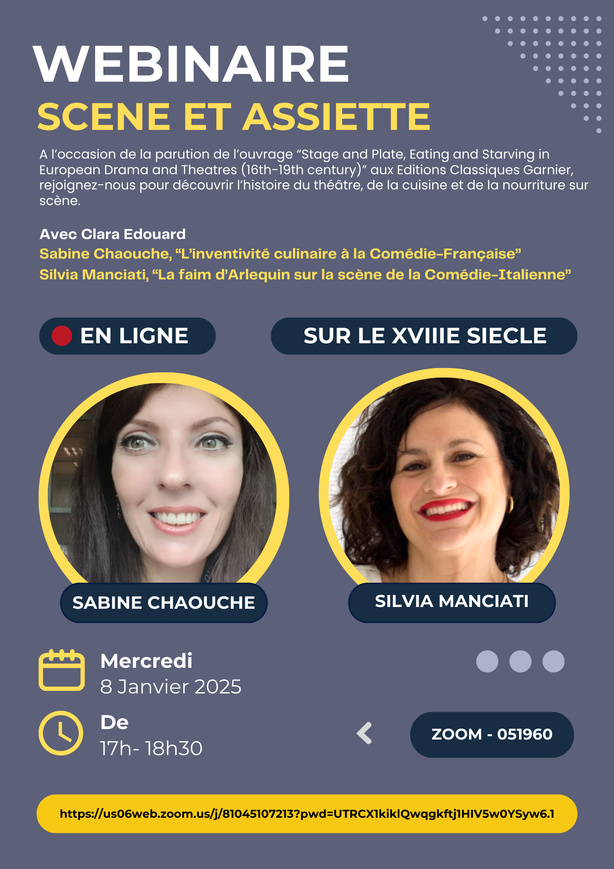 Webinaire : Scène et Assiette - 8 janvier - 17h - En ligne Webinaire : Scène et Assiette - 8 janvier - 17h - En ligne
