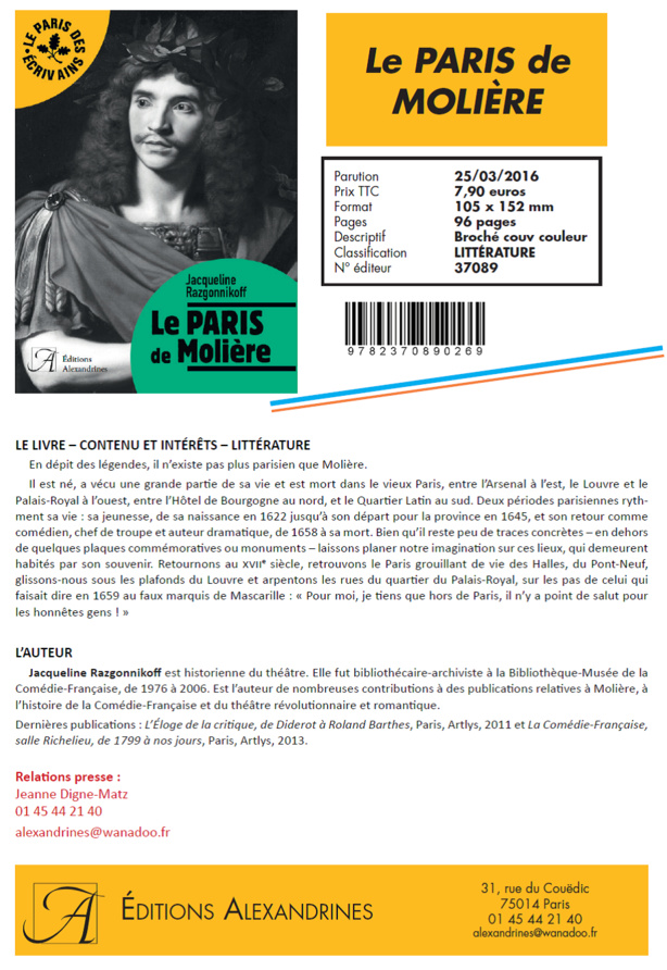 Publication: Le Paris de Molière par Jacqueline Razgonnikoff