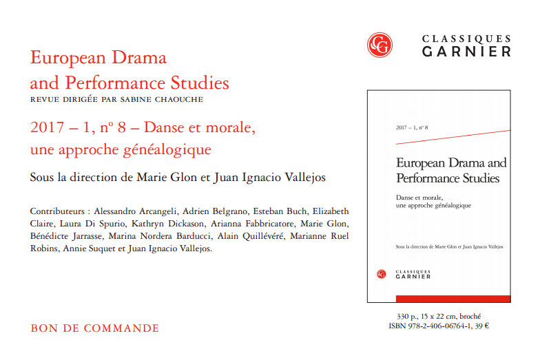 Publication: Danse et Morale (EDPS 8) - Marie Glon et Juan Ignacio Vallejos