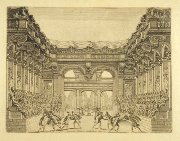 Benserade, Buti, Glissey, Torelli, Les Noces de Pelée et de Thétis, II,3, 1654. F. Francan, Giacomo Torelli, Israël Silvestre CESAR UOID 351622 Benserade, Buti, Glissey, Torelli, Les Noces de Pelée et de Thétis, II,3, 1654. F. Francan, Giacomo Torelli, Israël Silvestre CESAR UOID 351622
